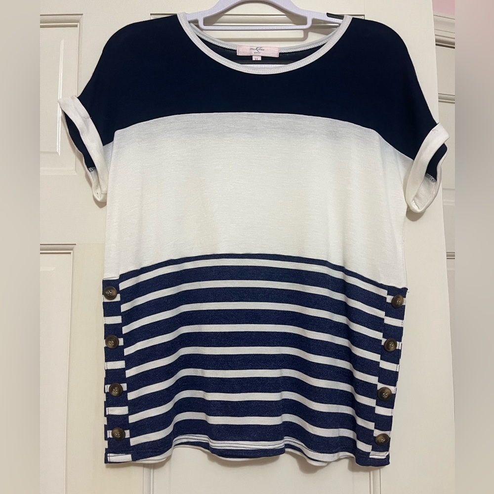Blue and White Nautical Blouse